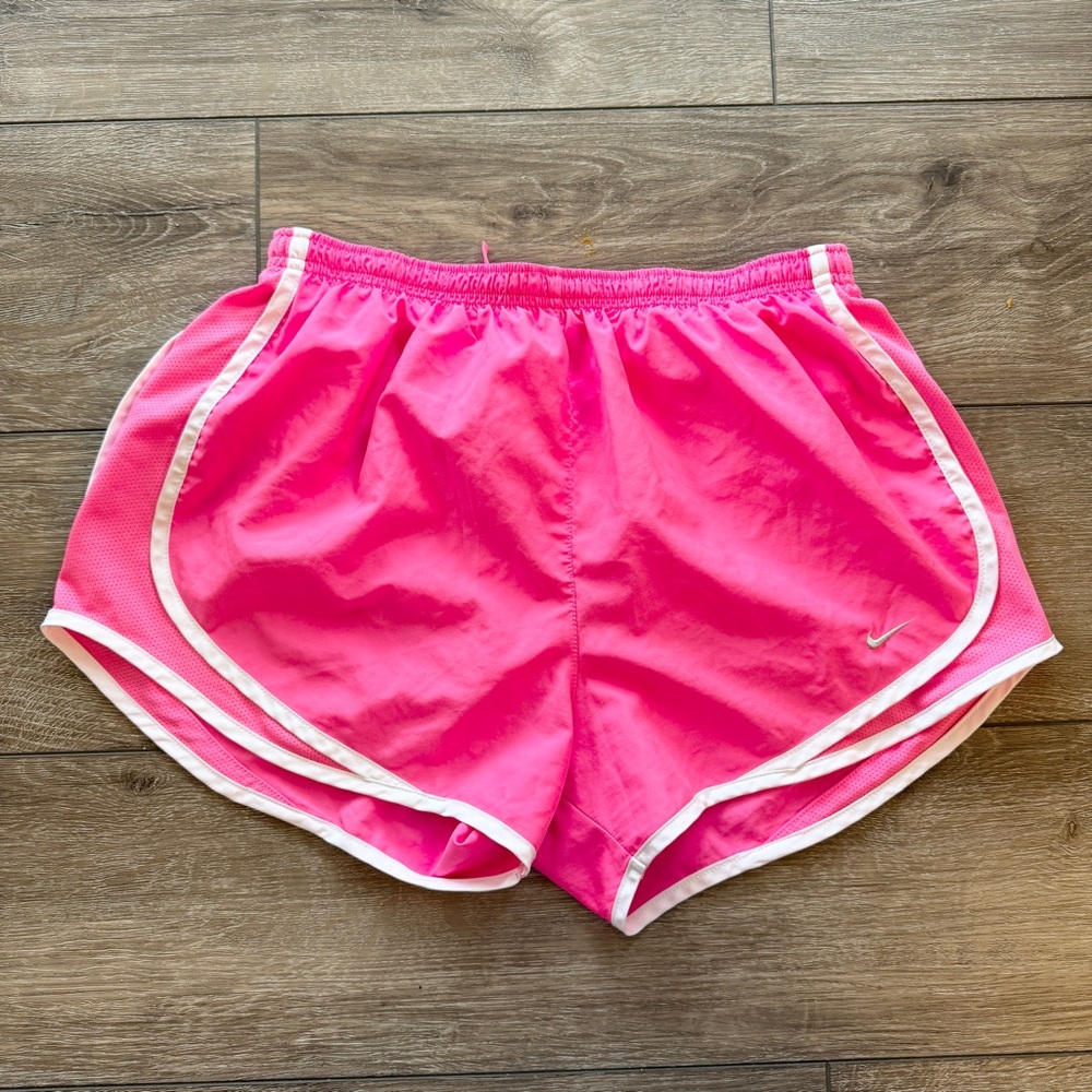 Nike Pink Athletic Shorts with White Trim